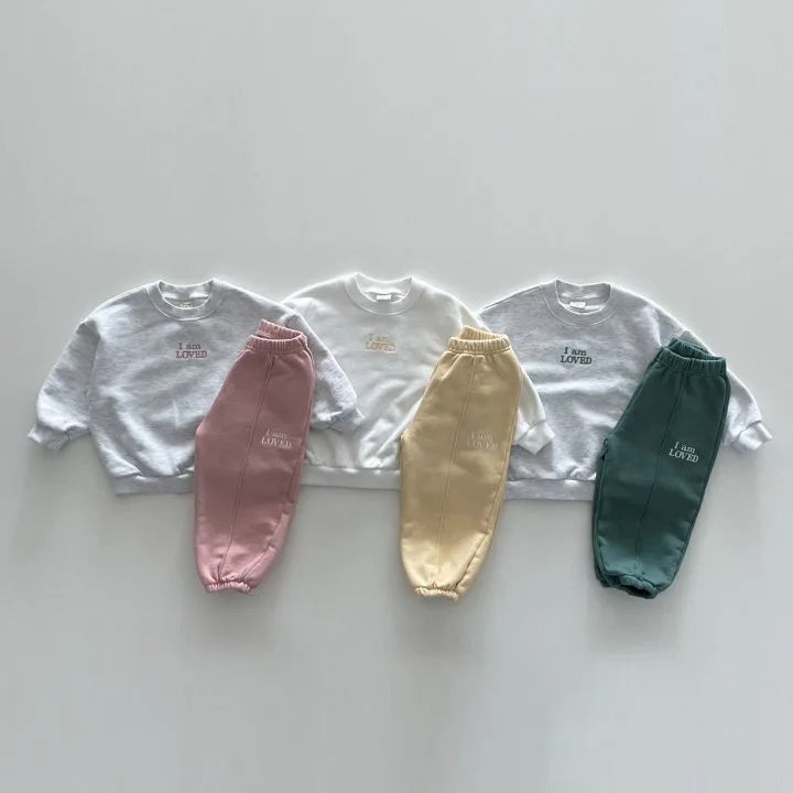 Solid Color Embroidered Hoodie Set 9M-5T