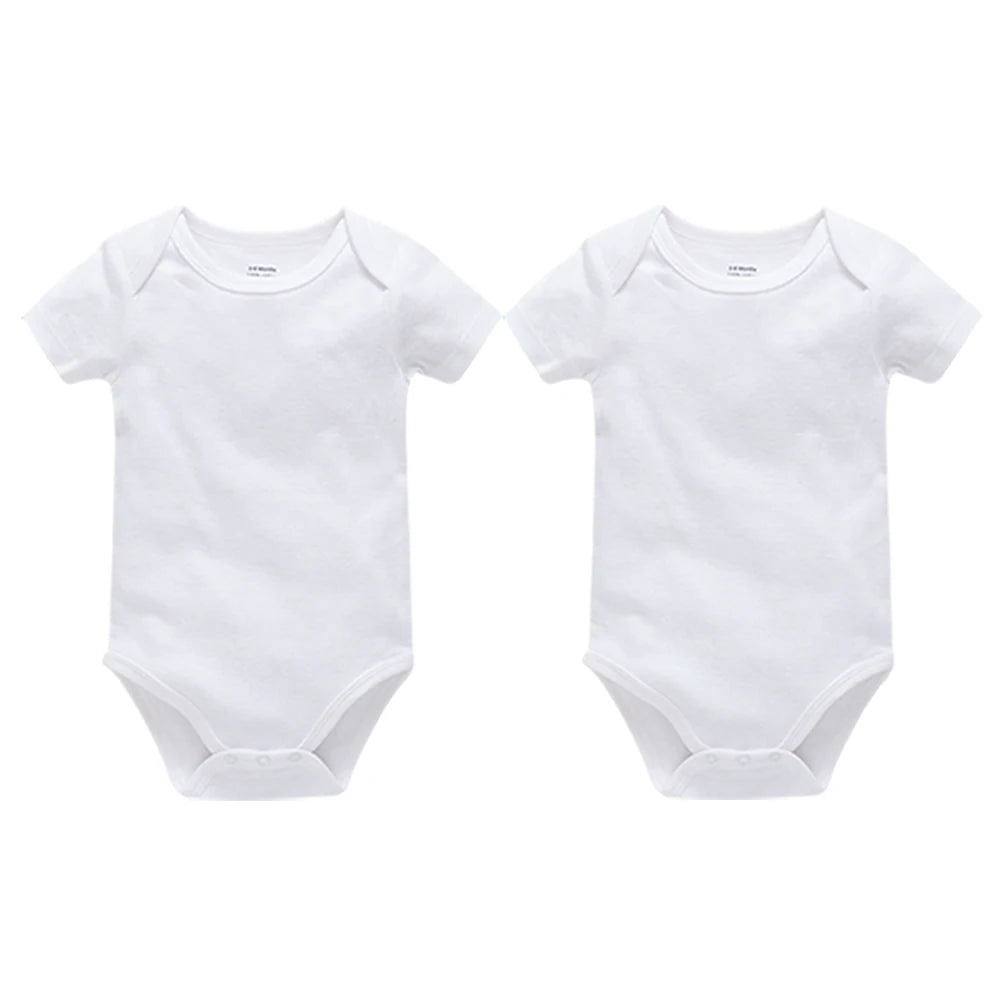 2/3/4/5/6 Pcs/set White 100% Cotton Onesie 0-24M