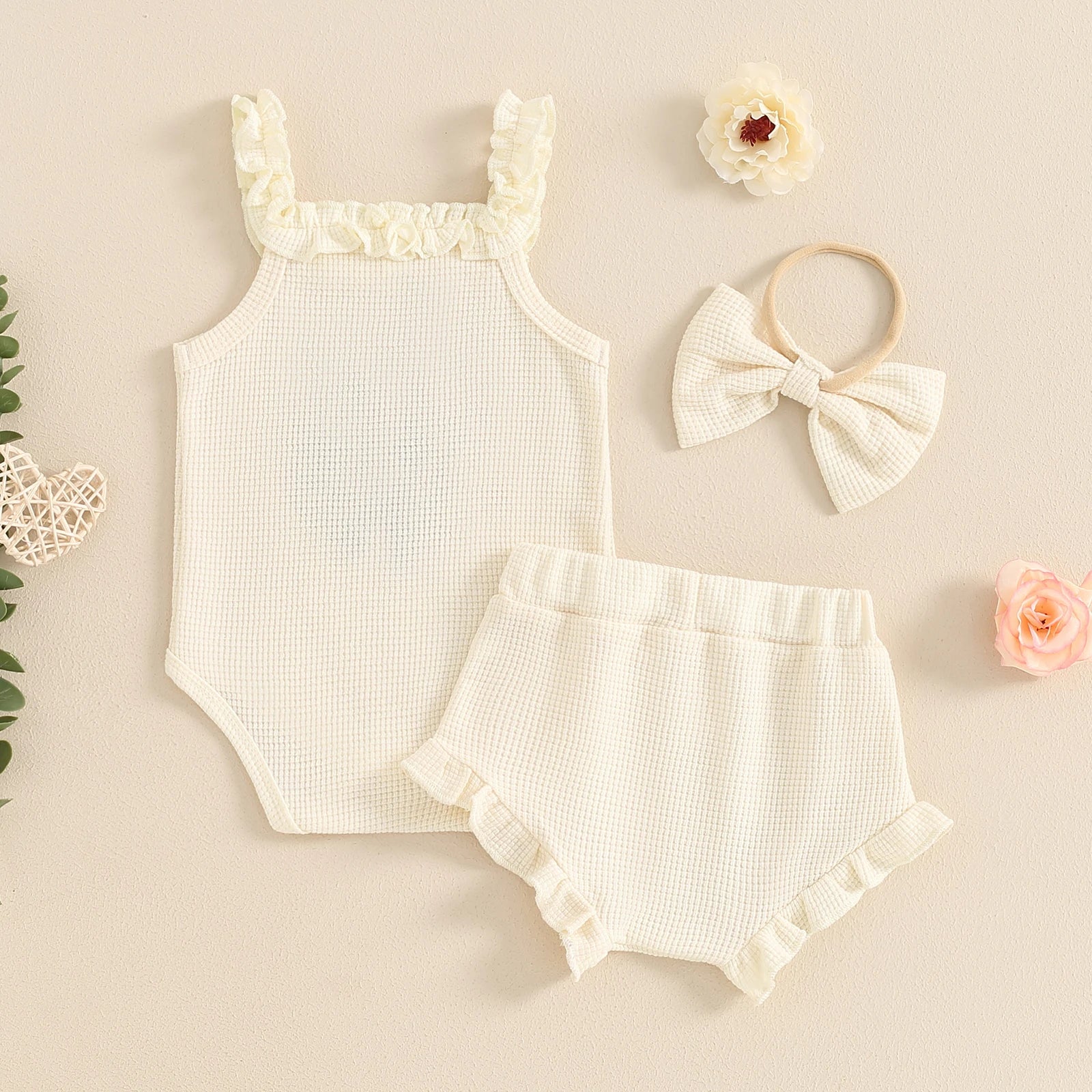 Baby Girl Flower Embroidered 3Pc Summer Set