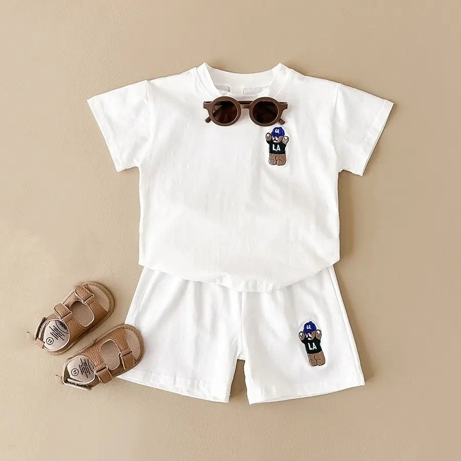 Unisex Embroidered Bear Cotton Set 9M- 4T