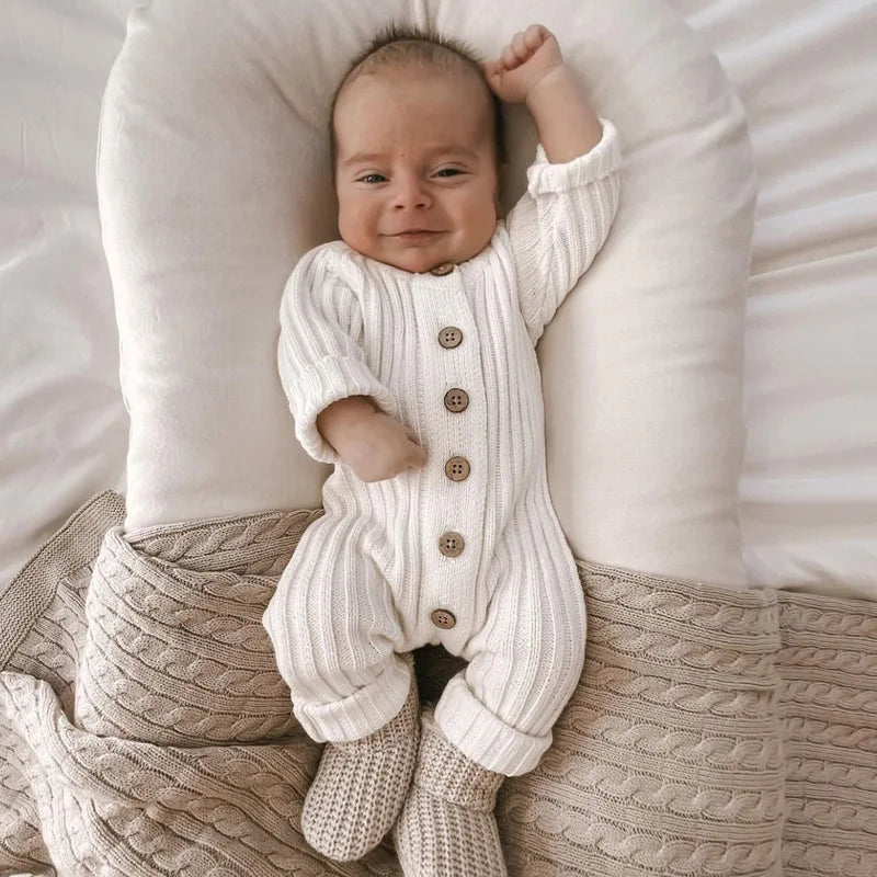 0-24Months Newborn Kid Baby Boy Girl Winter Clothes Knit Warm Baby Romper Sweater Thick Jumpsuit Cute Sweet New Born Outfit