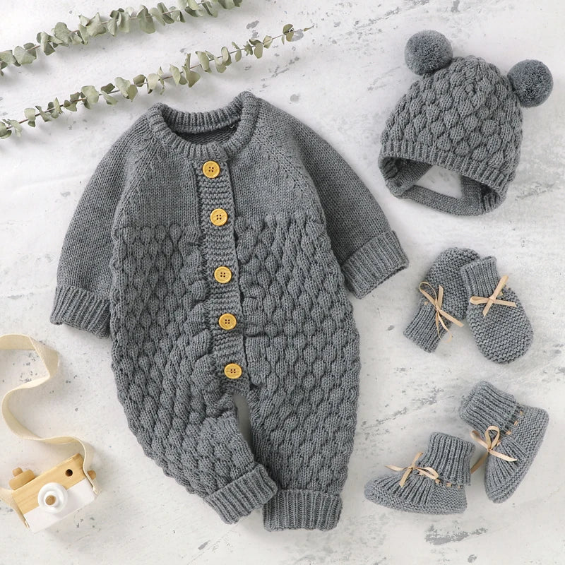 Unisex Onesie Set Onesie+Boots +Mitten and Hat 4PC