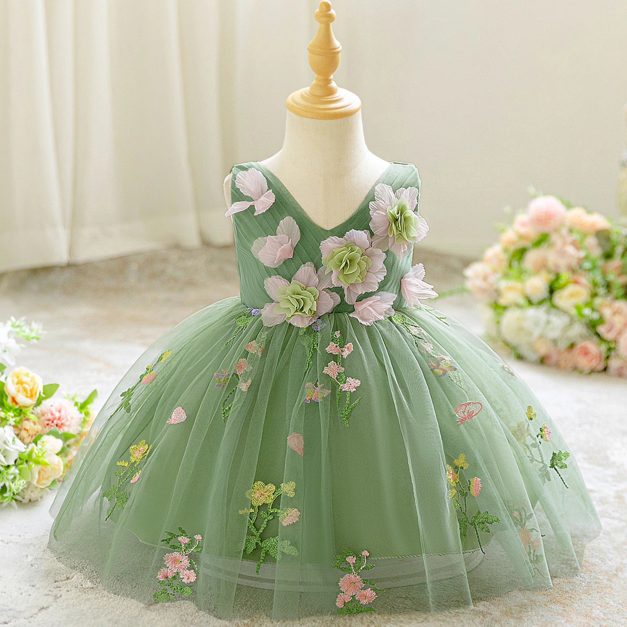 Summer Floral Tulle Dress 6M-3T