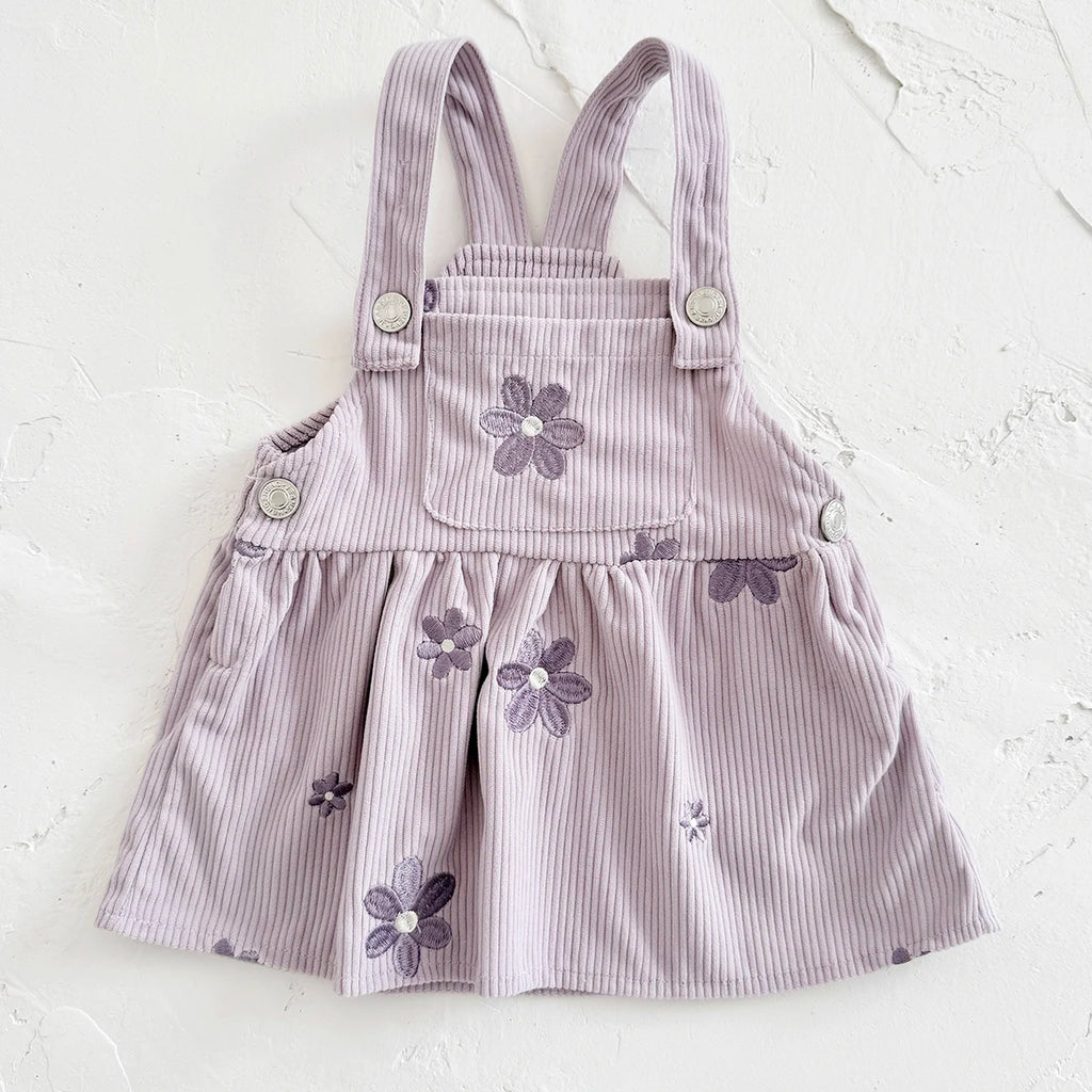 Baby Girl Floral Embroidered Overalls