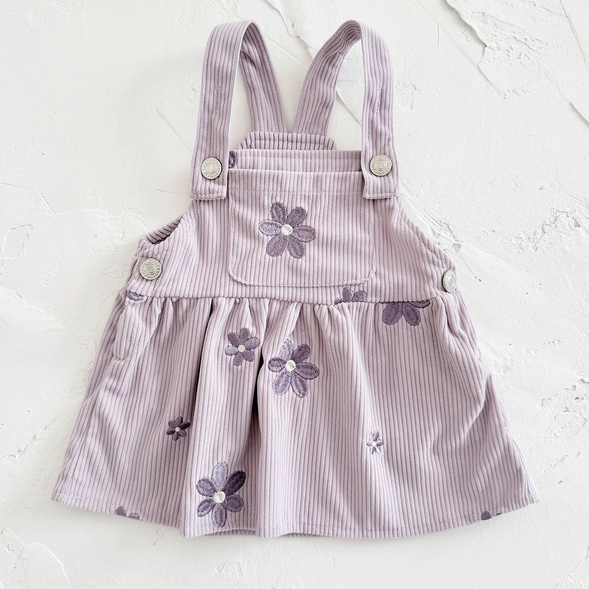 Baby Girl Floral Embroidered Overalls