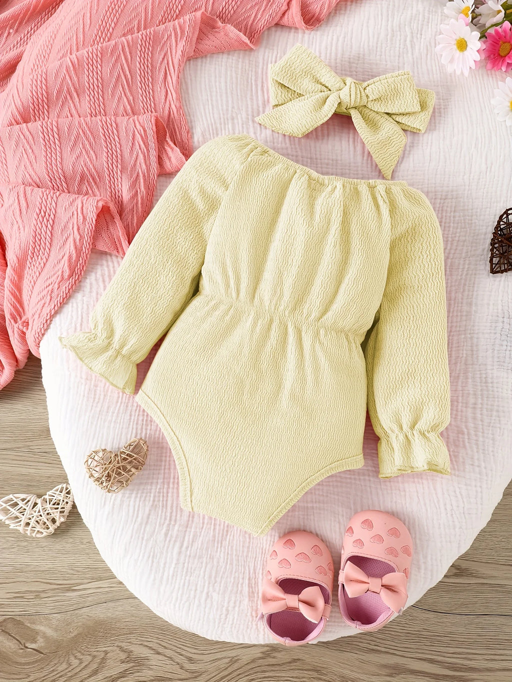 Long Sleeve Onesie + Kerchief Set 3M-24M
