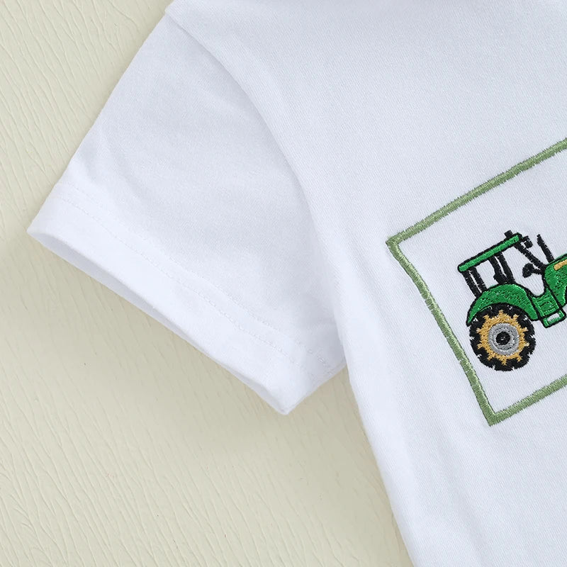Boy Casual Short Sleeve Tractor Set 6M-3T