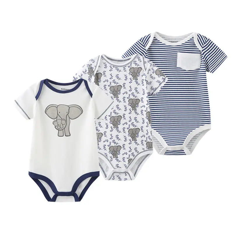 3 Piece Multicolored Cotton Onesies