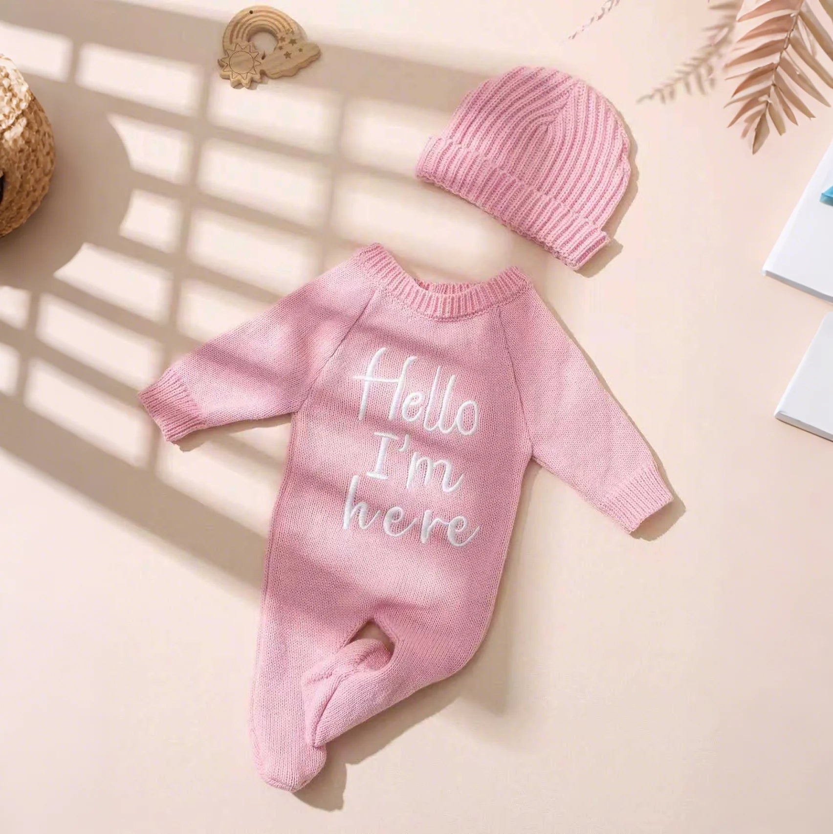 "Hello I’m Here” Newborn Onesie