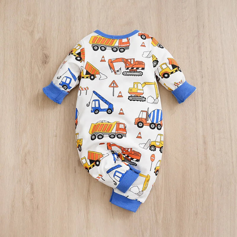 Baby Boy Construction Cotton Onesie Newborn-18M