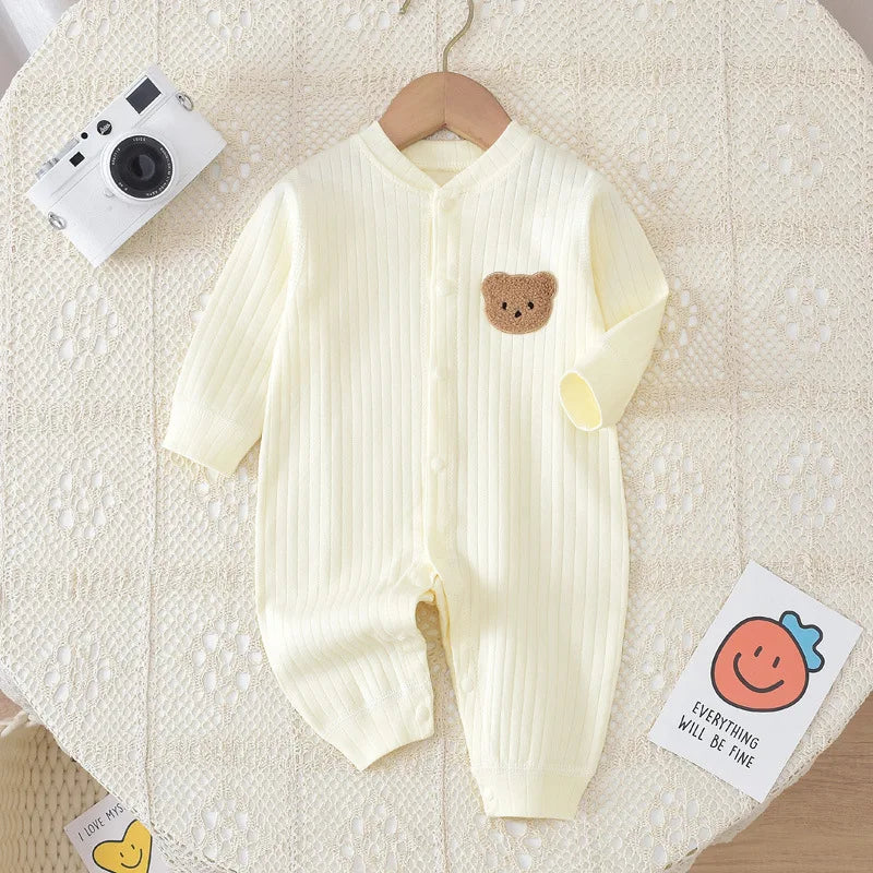 All Seasons Baby Romper Baby Boy Girl Cartoon Bear Cotton Soft