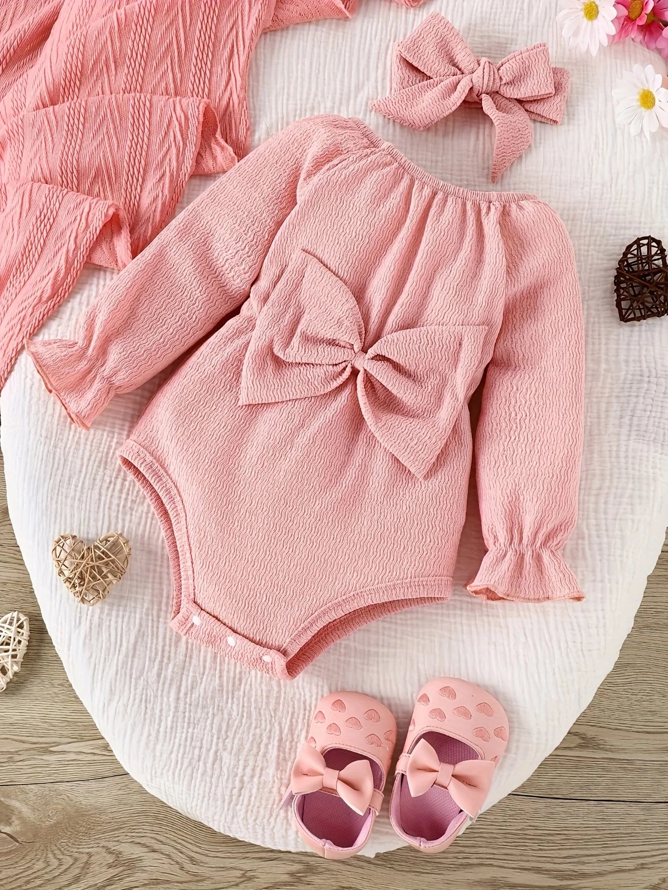 Long Sleeve Onesie + Kerchief Set 3M-24M
