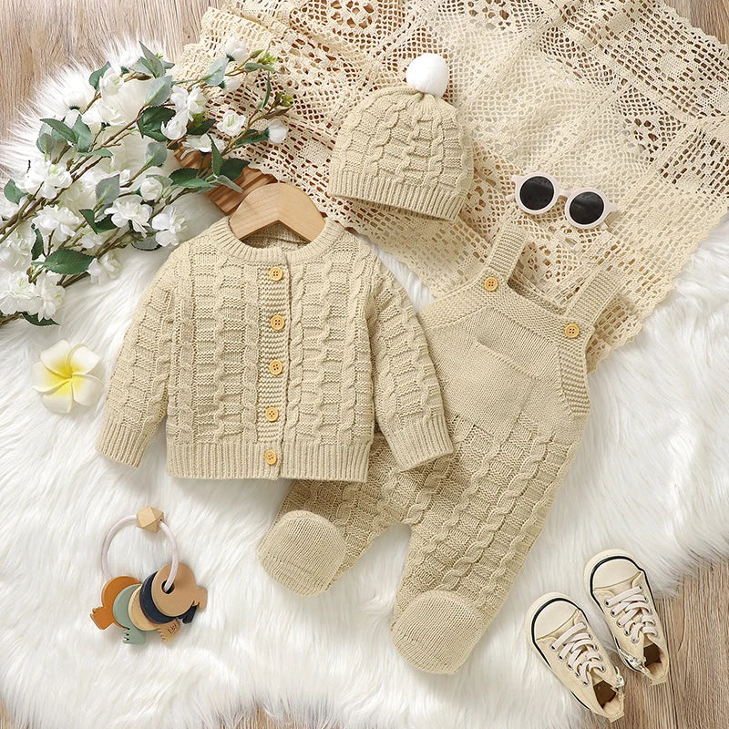 Unisex Knitted 3 Piece Set 0-9M