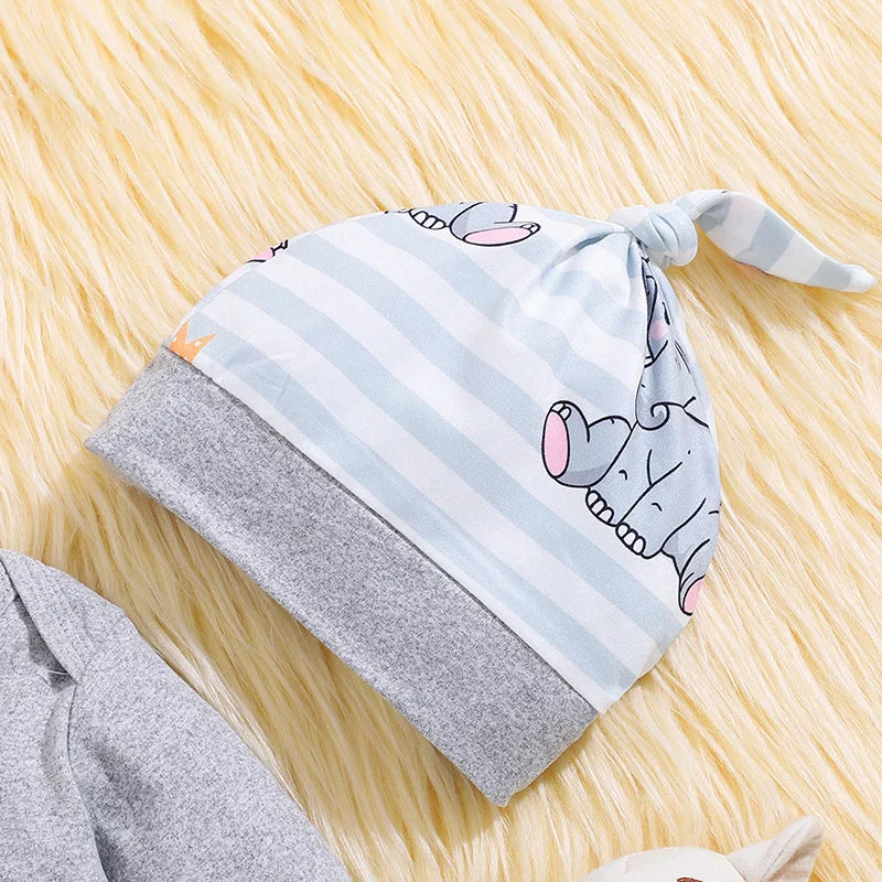 Unisex Elephant Long Sleeved 3 Piece Set