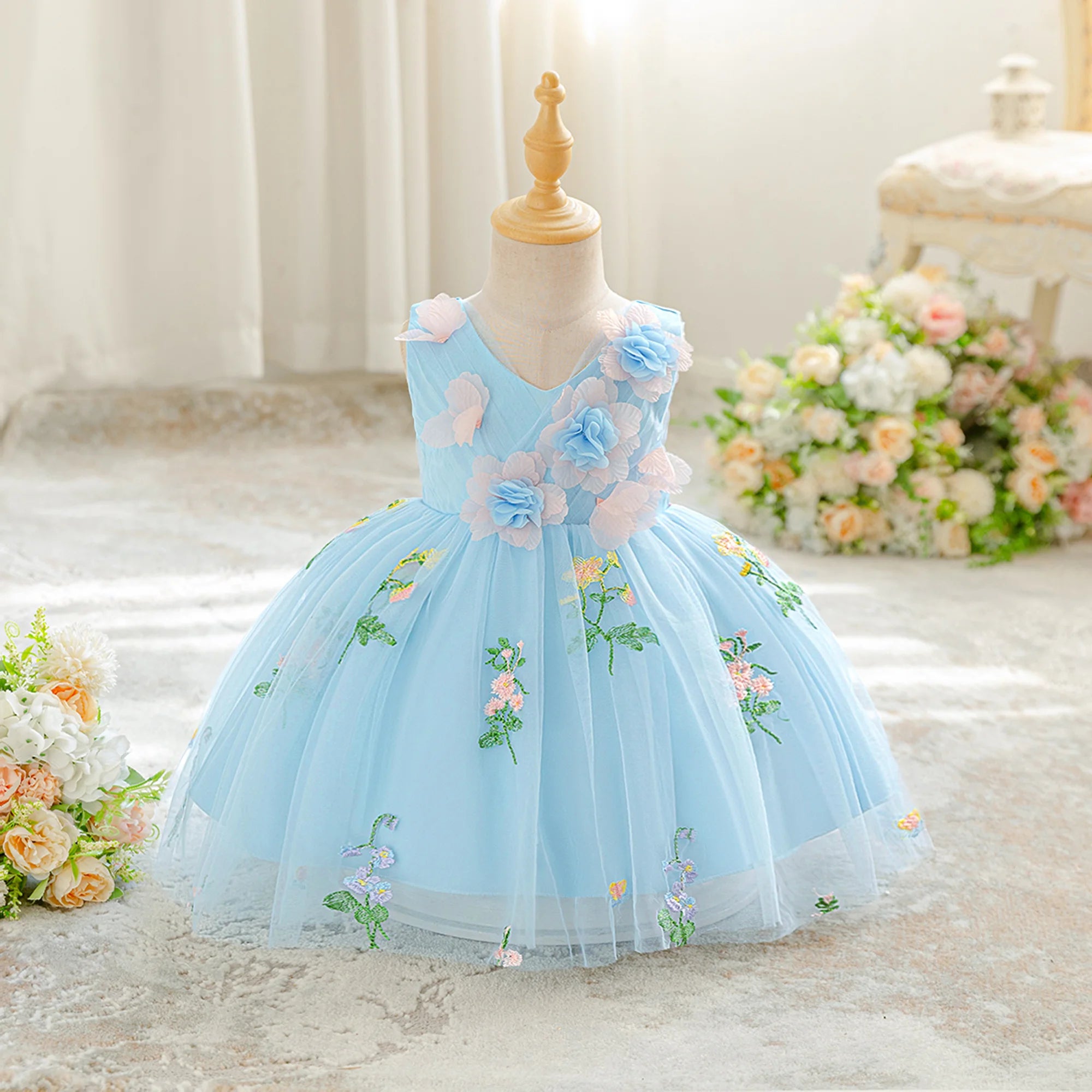 Summer Floral Tulle Dress 6M-3T