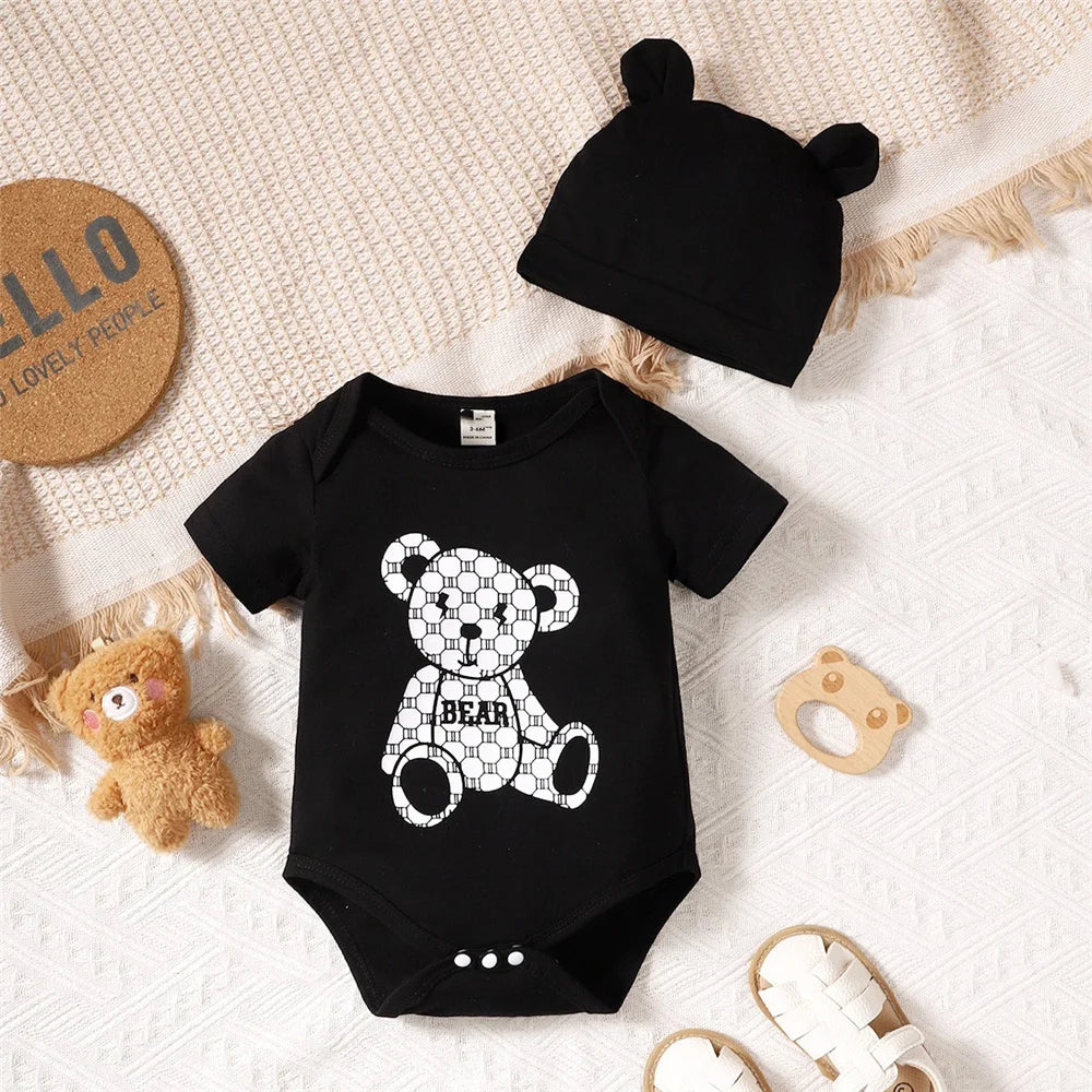 2PCS Baby Boy Bear Onesie 0-9M