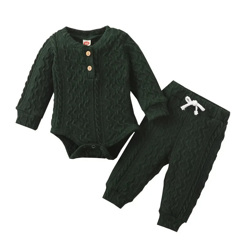 Unisex Knitted Sweater and Pants Set 0-24M