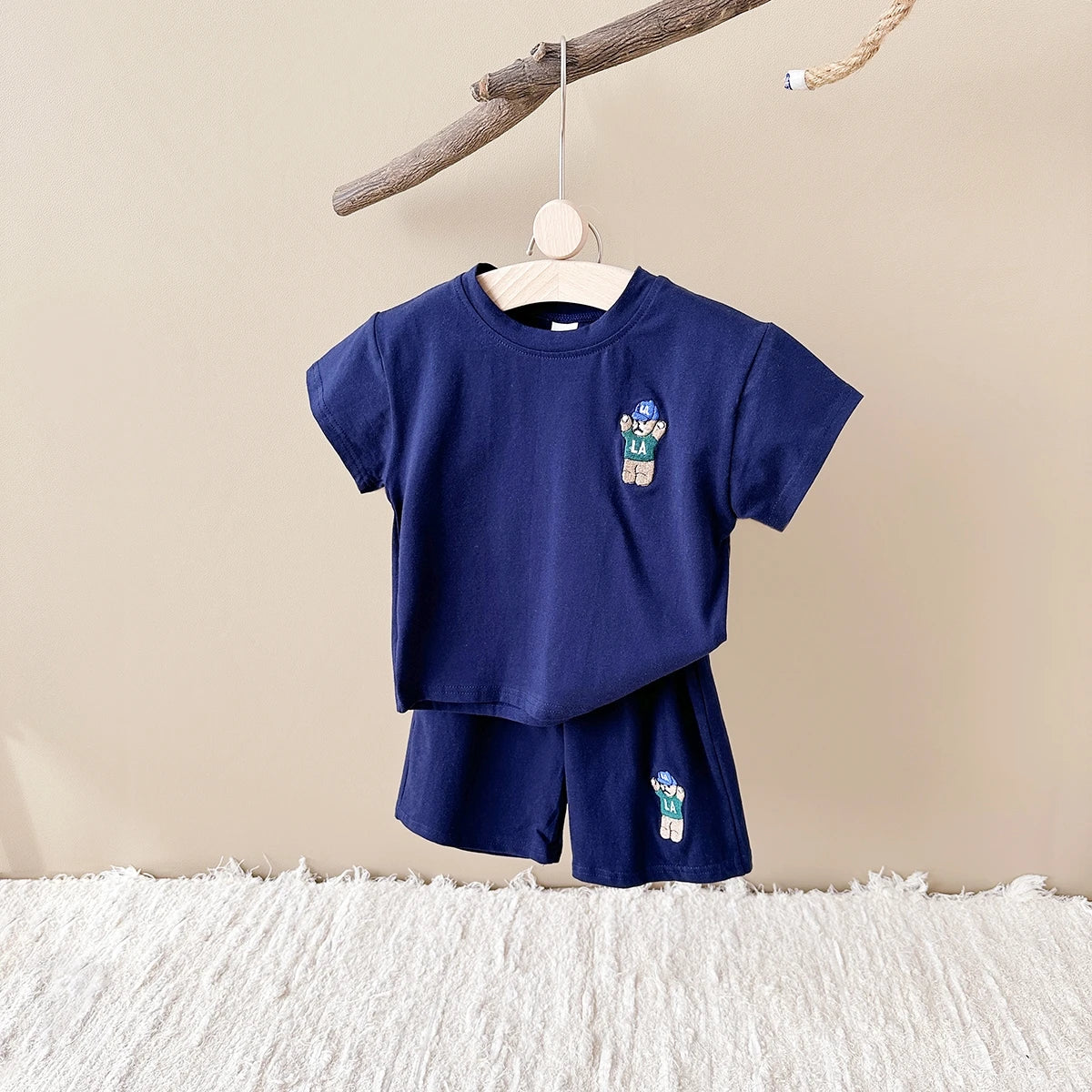 Unisex Embroidered Bear Cotton Set 9M- 4T