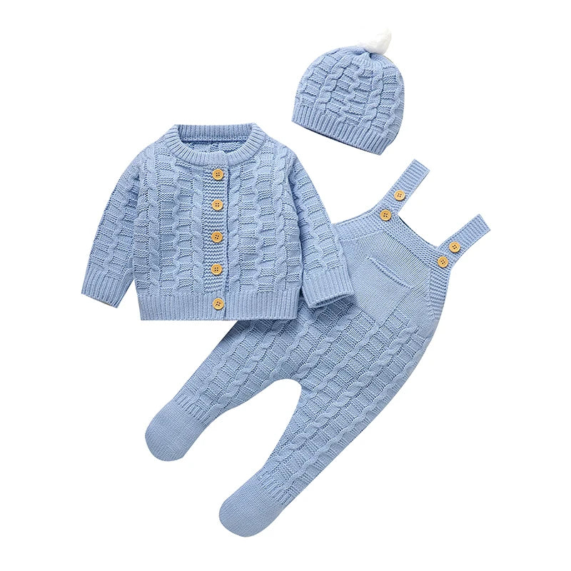 Unisex Knitted 3 Piece Set 0-9M