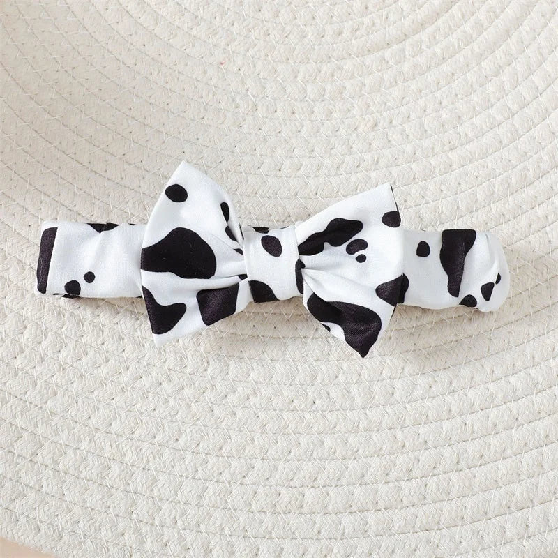 Baby Girl Cow Print Tulle Onesie With Headband  0-24M
